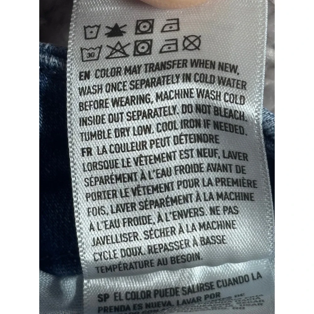American Eagle Ne(X)t Level Stretch Jeggings‎ Blue Wash Distressed Hem Size 2